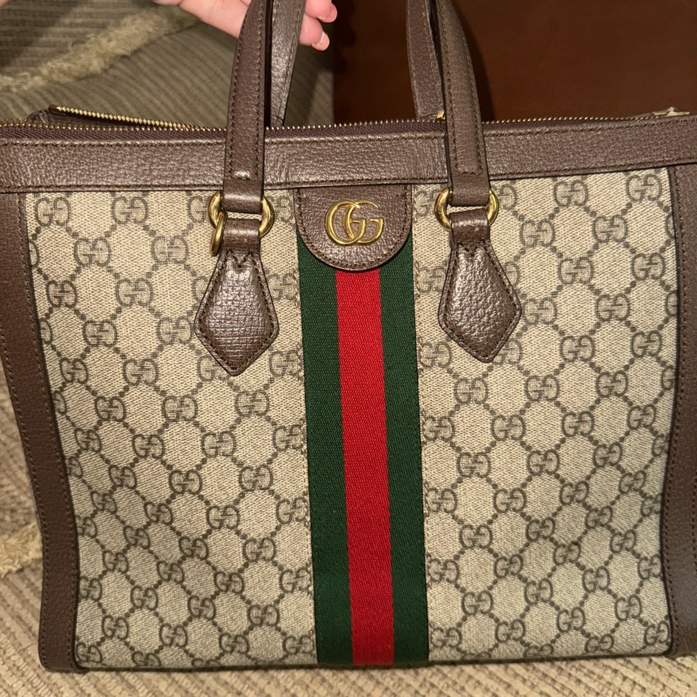 Gucci Supreme Ophidia Beige and Brown GG Canvas Tote